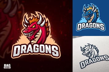 Red Dragon Esport Logo Template