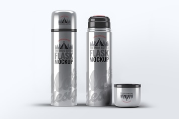 Steel Thermos Bottle Mock-Up