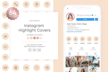 Instagram stories Highlights Covers Icon Kit