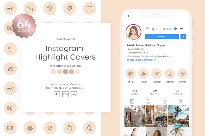 Instagram stories Highlights Covers Icon Kit