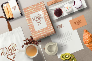 Coffee Themed Brand Identity Mockup Scenes – 
