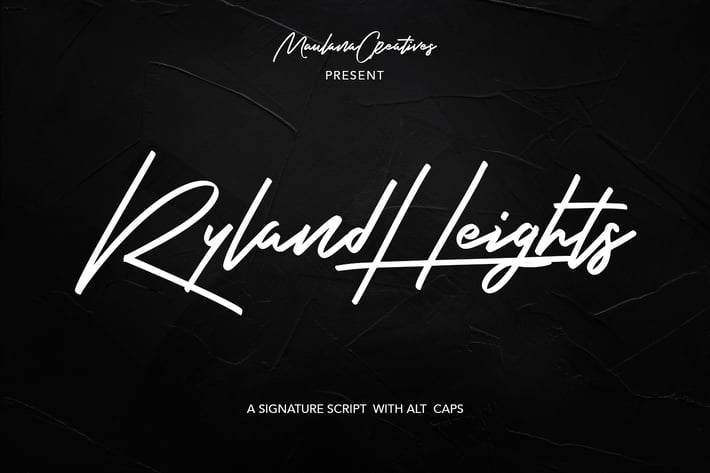 Ryland Heights Signature Script Font
