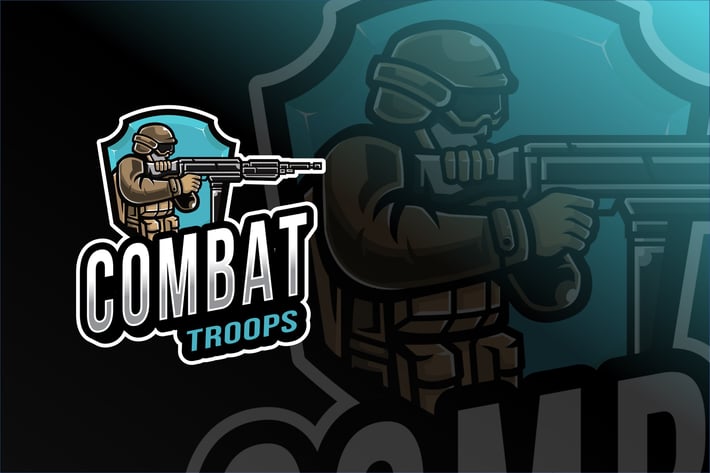 Combat Troops Esport Logo Template