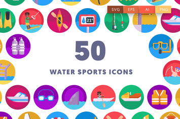 50 Water Sports Icons