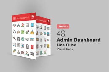 48 Admin Dashboard Filled Line Icons Season II
