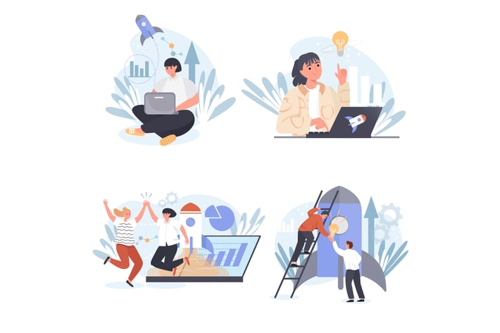 Startup Concept Scenes Set