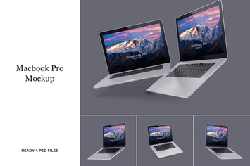 4 Psd MacBook pro - Mockup Vol.2