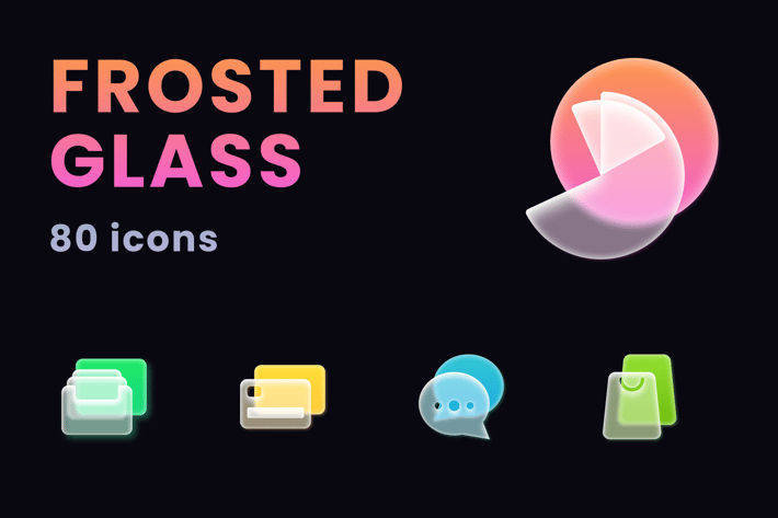Frosted Glass Icons Set