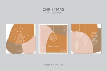Christmas Greeting Card Vector Set