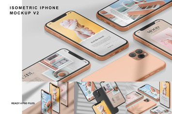 Isometric iPhone - Mockup Vol.2