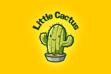 Cartoon Cute Little Cactus Mascot Logo