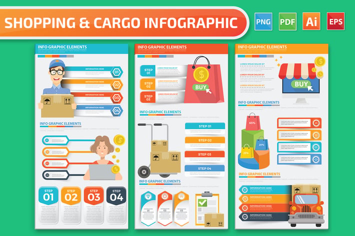 Shopping and Cargo Infographics