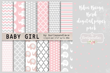 Baby girl digital paper pack