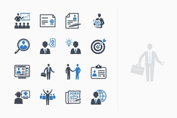 Employment & Business Icons - Blue Series
