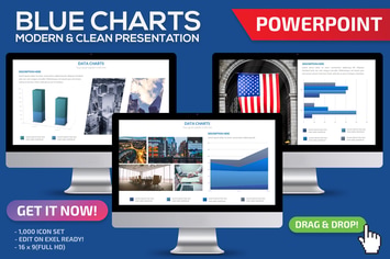 Blue Charts Powerpoint Template