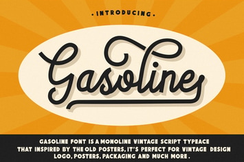 Gasoline - Monoline Vintage Script Font