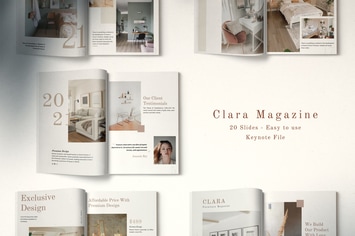 Clara Minimalist Magazine Layout Keynote Template