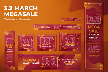 3.3 March Megasale - Web Ads Banners