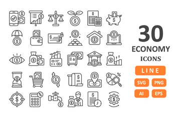 30 Economy Icons - Line