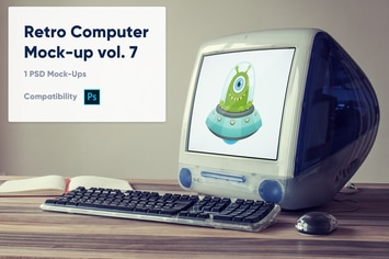 1 Retro Computer Mockup vol. 7