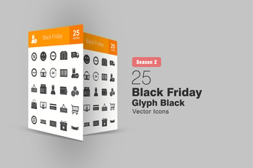 25 Black Friday Glyph Icons