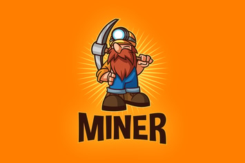 Cartoon Miner Mascot Logo