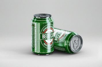 Small Beer Can Mock-Up Template