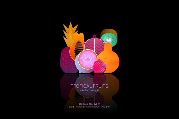Tropical Fruits Vector Design