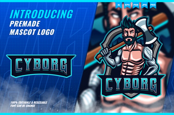 Cyborg Lumberjack - Mascot Esport Logo Template