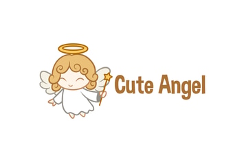 Cute Little Angel Character Mascot Logo