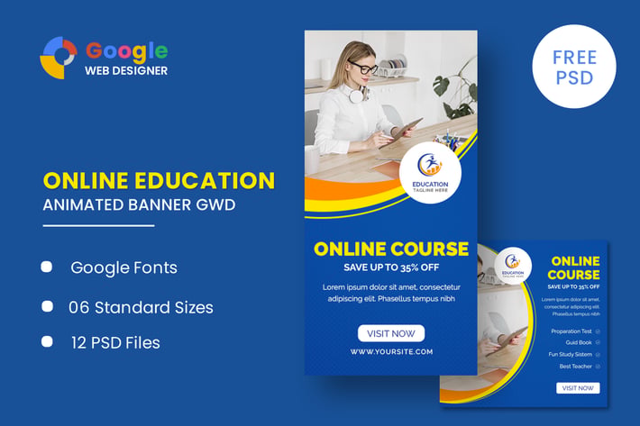 Online Course Animated Banner GWD
