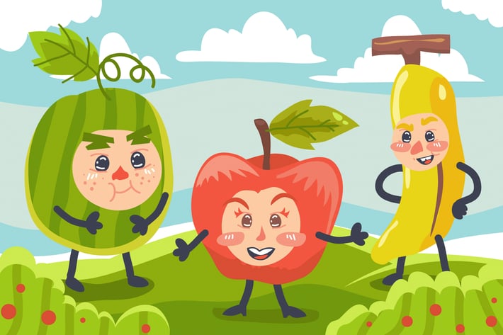 Fruits Kids Illustration