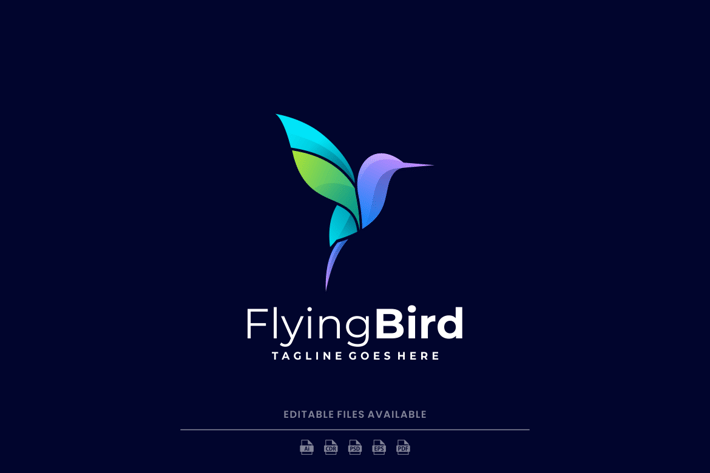 Flying Bird Gradient Logo