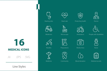 Medical Icon Line Styles