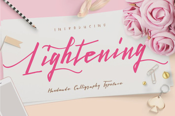 Lightening Script signature font logotype