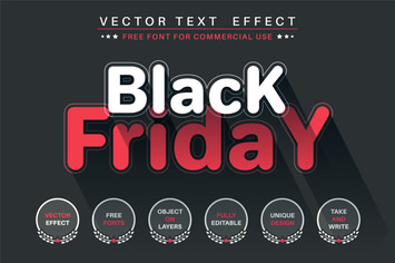 Black Friday - editable text effect, font style