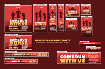 Marathon & Running Sports Banners Ad
