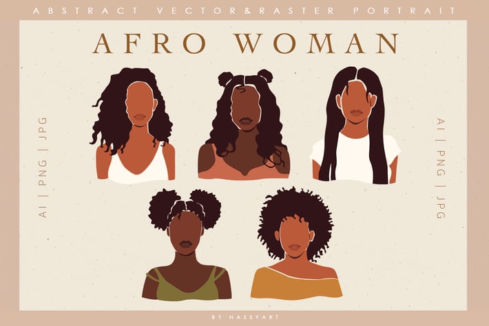 Afro Black Woman Clip Art