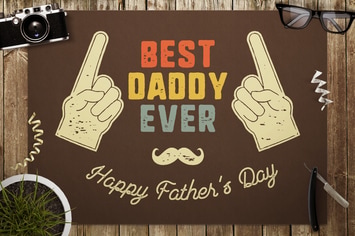 Best Daddy Ever Badge / Fathers Day Retro Logo