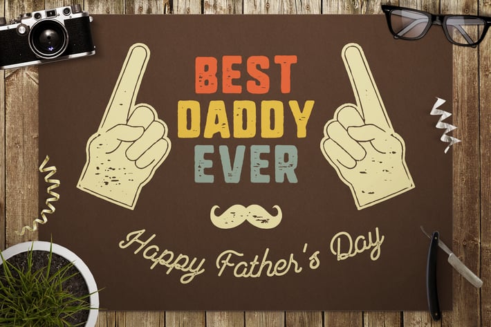 Best Daddy Ever Badge / Fathers Day Retro Logo