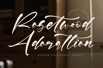 Rosetwood Adorattion Modern Calligraphy Script