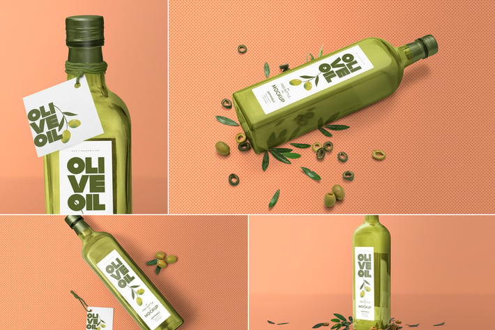 Customizable Glass Bottle Mockups