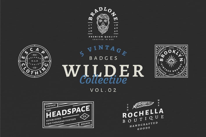 5 Vintage Badge Logos Vol 02