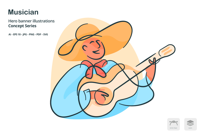 Musician Occupation Vector Illustration