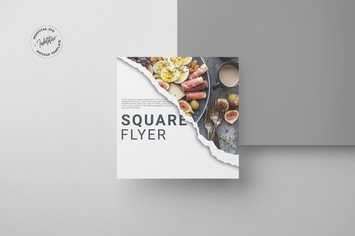 Realistic Square Brochure Mockup