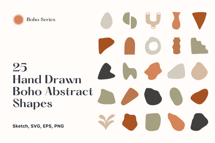 25 Hand Drawn Abstract Boho Shape vol 2