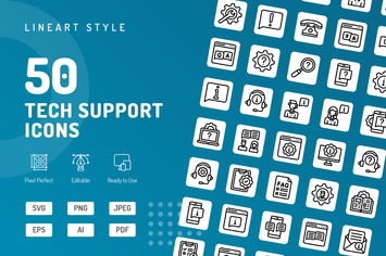 Tech Support Line Icons