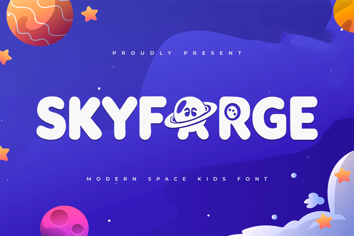 Skyforge - A Modern Space Kids Font