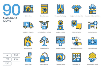 90 Marijuana Icons