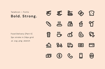 Food Delivery Icon Set